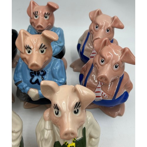 42 - Two full sets of Wade NatWest Pigs to include 2 x Woody, 2 x Annabel, 2 x Maxwell, 2 x Lady Hilary a... 