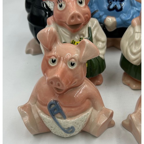 42 - Two full sets of Wade NatWest Pigs to include 2 x Woody, 2 x Annabel, 2 x Maxwell, 2 x Lady Hilary a... 