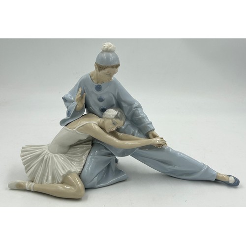 43 - Two large Lladro figures to include 'Ballerina with Jester' Daisa 1977 length 36cm, 'Privilege' Lady... 