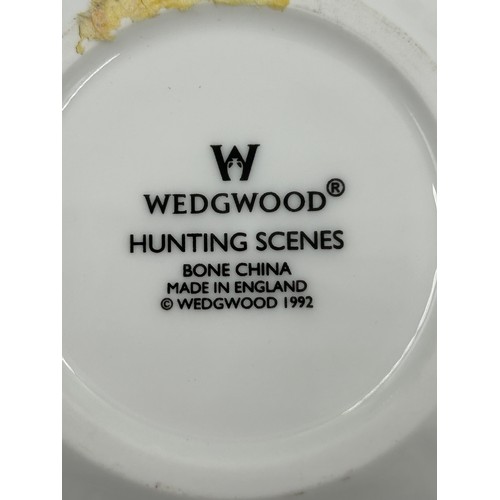 44 - A collection of 'Hunting Scenes' to include Crown Staffordshire: cake plate, lidded jar, bud vase, s... 