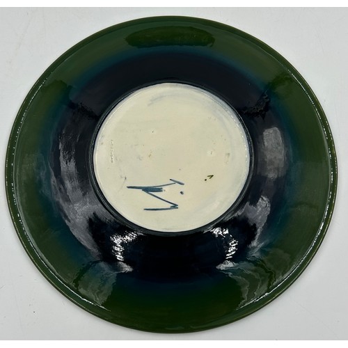50 - Two Moorcroft Anemone patterned plates one in the green colourway 31cm d and one in blue 25.5cm d. B... 
