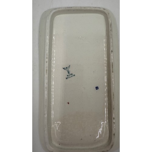 52 - White Star Line asparagus dish with recessed dipping well, marked Bisto England for Bishop & Stonier... 