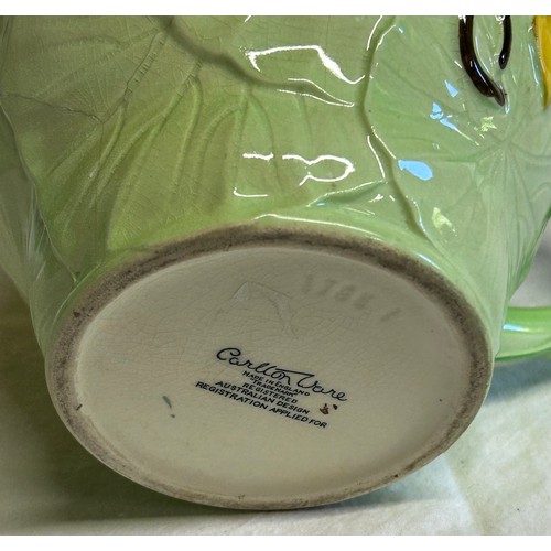 57 - A collection of Water Lily Carlton Ware comprising of a cheese dish, footed bowl, jug, strainer dish... 