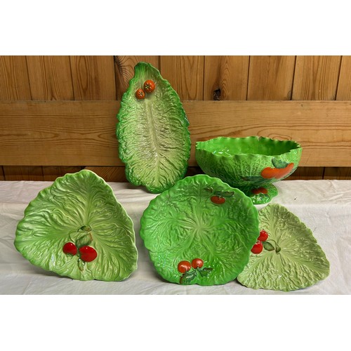 60 - A collection of Carlton Ware, Crown Devon & Beswick all in lettuce leaf/cabbage design to include Ca... 