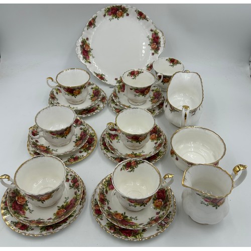 207 - A Royal Albert Country Roses part tea service to include cake plate, 6 x side small plates, 6 x sauc... 