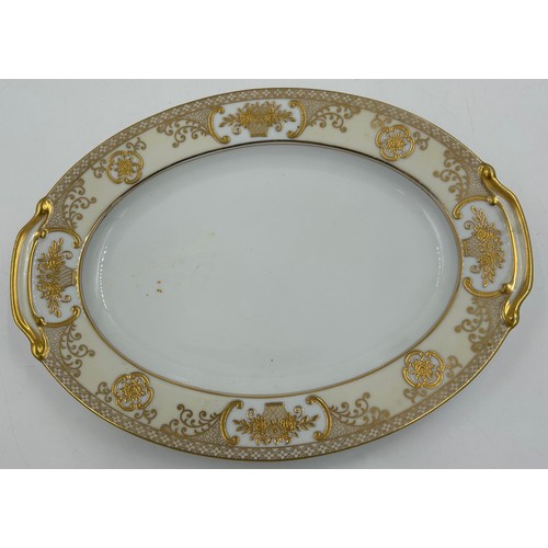 216 - A Noritake part dinner service pattern 44318 to include 2 x serving plates largest 35cm, lidded ture... 