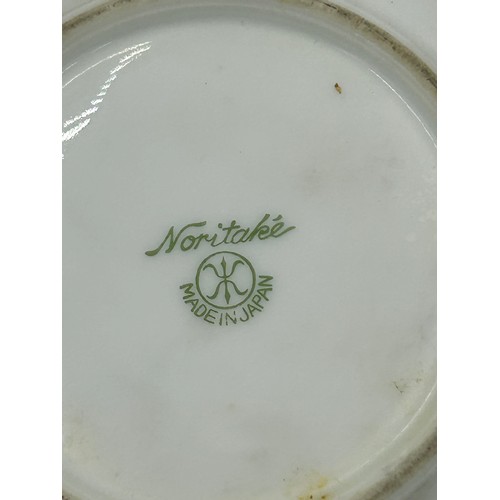 216 - A Noritake part dinner service pattern 44318 to include 2 x serving plates largest 35cm, lidded ture... 