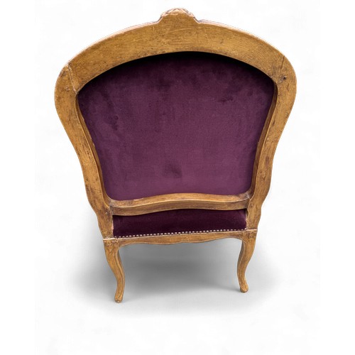 35 - A 19thC French carved giltwood armchair. Original gilding. 99 h x 68cm w.