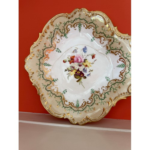 240 - A 19thC dessert service (12 pieces) with hand painted and gilded decoration.