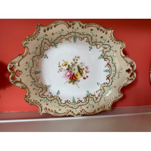 240 - A 19thC dessert service (12 pieces) with hand painted and gilded decoration.
