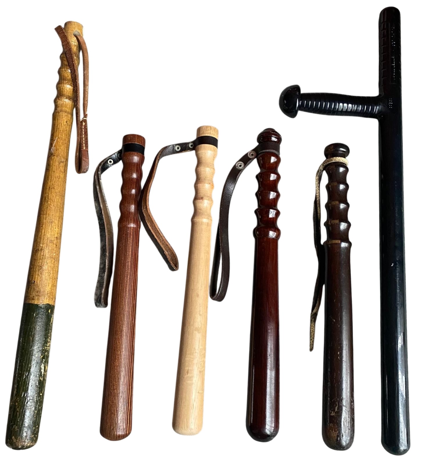 A collection of 6 x Police/Military/Prison Service truncheons to ...