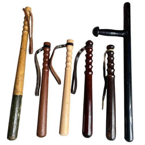 A collection of 6 x Police/Military/Prison Service truncheons to ...