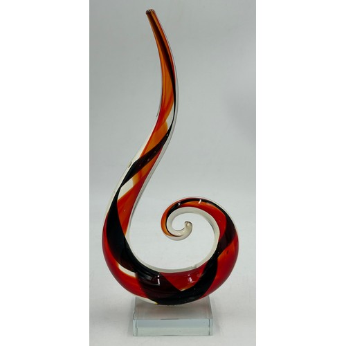 460 - A collection of mid 20thC glass to include 2 x vases with lugs in blue & green by Edvin Ollers for K... 