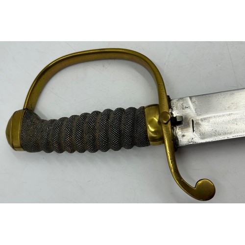 A Victorian Police Officers cutlass with a brass hilt and shagreen grip ...