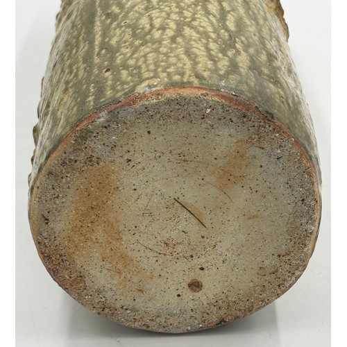 213 - Bernard Rooke (British 1938-): A studio pottery vase with relief pattern, makers mark 'Rooke' stampe... 