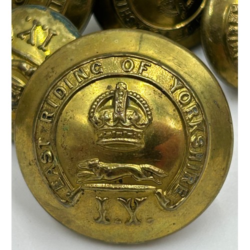 A collection of military brass buttons to include Royal Navy, East ...