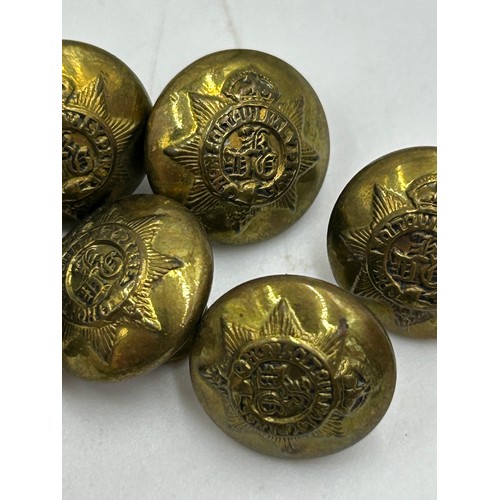 A collection of military brass buttons to include Royal Navy, East ...