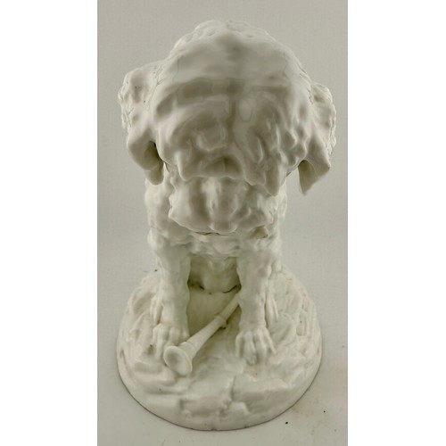 218 - Continental white porcelain figures and a white and gilt dish with floral decoration, 31cm x 26cm. (... 