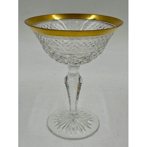 466 - A set of six Rowland Ward engraved Brandy glasses, 9.5cm h, depicting various animals and birds, tog... 