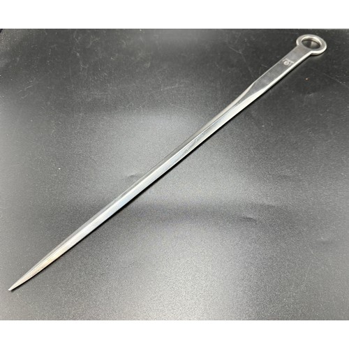A hallmarked silver meat skewer, London 1873, maker John Hunt & Robert ...