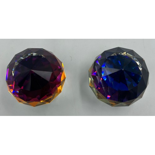477 - Swarovski Crystal Glass to include nine vitrail paperweights, largest 5cm h, 5 with logos Lloyds Ban... 