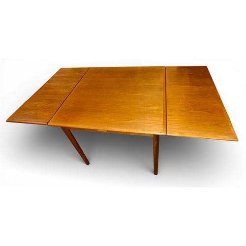 179 - A Möbler Denmark extending dining table. Extended 164cm l x 84cm w x 75cm h. Closed 85cm x 85cm.
