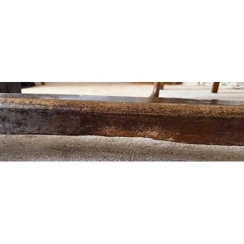 109 - A mainly 19thC oak refectory dining table 173cm l x 82cm w x 72cm h.
