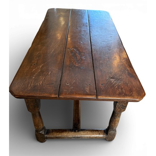 109 - A mainly 19thC oak refectory dining table 173cm l x 82cm w x 72cm h.