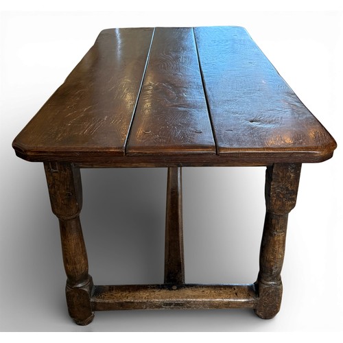 109 - A mainly 19thC oak refectory dining table 173cm l x 82cm w x 72cm h.