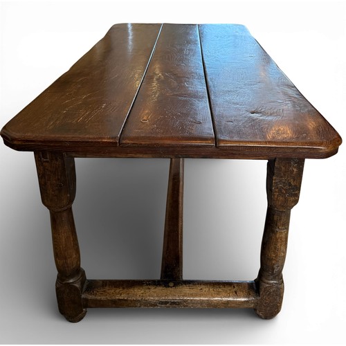 109 - A mainly 19thC oak refectory dining table 173cm l x 82cm w x 72cm h.