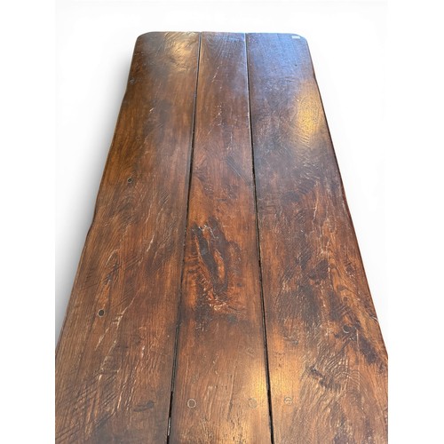 109 - A mainly 19thC oak refectory dining table 173cm l x 82cm w x 72cm h.