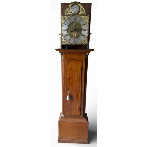 A mahogany longcase clock, William Dobbie, Falkirk 1751 with brass face ...
