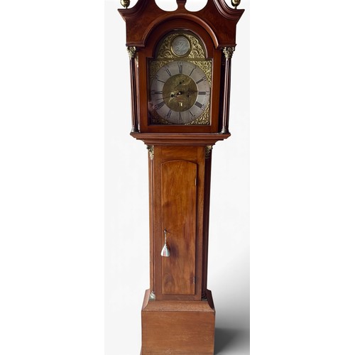A mahogany longcase clock, William Dobbie, Falkirk 1751 with brass face ...