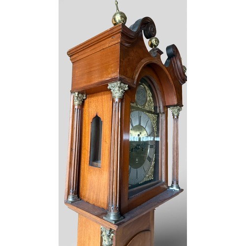 A mahogany longcase clock, William Dobbie, Falkirk 1751 with brass face ...