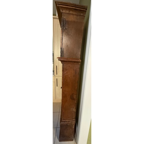 An oak 30 hour longcase clock with brass face, John Evans, Lampeter ...