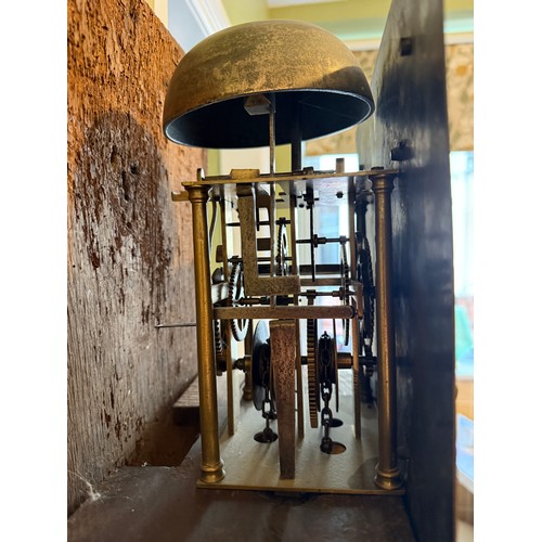 An oak 30 hour longcase clock with brass face, John Evans, Lampeter ...