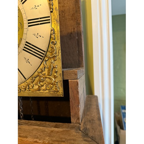 An oak 30 hour longcase clock with brass face, John Evans, Lampeter ...