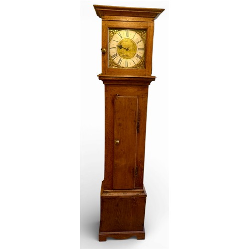 An oak 30 hour longcase clock with brass face, John Evans, Lampeter ...