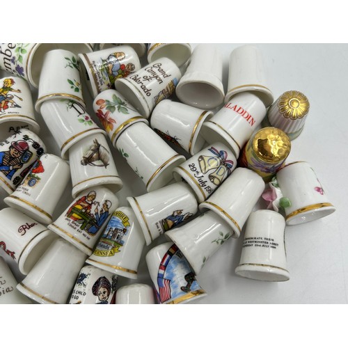 419 - Various porcelain miniatures to include mainly Spode, 2 x Royal Doulton twin handled loving cups, Co... 