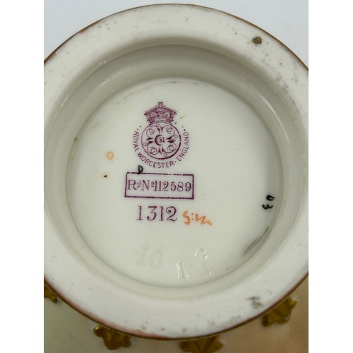 422 - Royal Worcester blush ivory comprising: pot pourri shape 1312 No.112589 lacking lids, 2 x  jugs, lar... 
