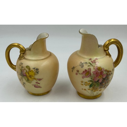 422 - Royal Worcester blush ivory comprising: pot pourri shape 1312 No.112589 lacking lids, 2 x  jugs, lar... 