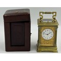 A 19thC brass cased carriage clock retailed by Barnby & Rust, Hull ...
