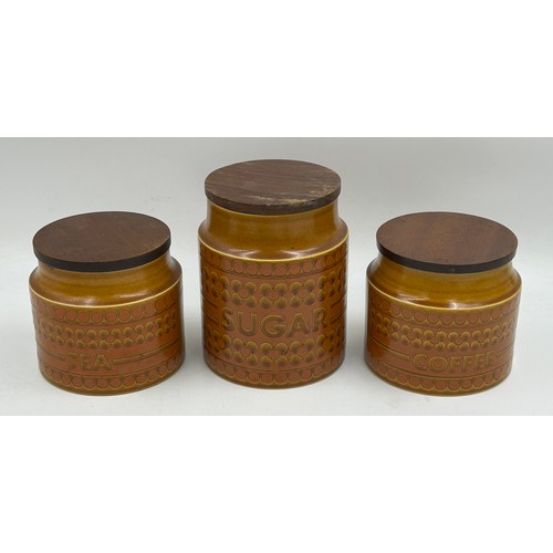 445 - A quantity of Hornsea Pottery 'Saffron' to include lidded storage jars 4 x 20cm, 2 x 15.5cm, 2 x 11.... 