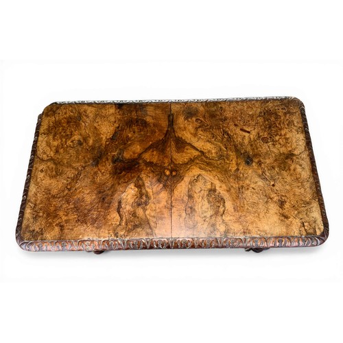 13 - A 19thC burr walnut veneered side table. 87cm x 49cm x 71cm h.