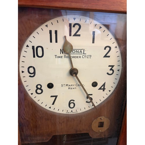 An early 20thC National Time Recorder Clock Company Ltd clocking-in ...