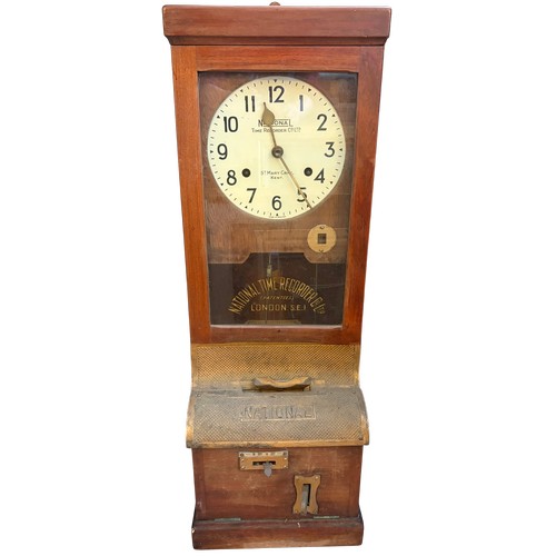An early 20thC National Time Recorder Clock Company Ltd clocking-in ...