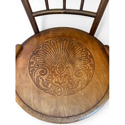 15 - A bentwood armchair with label for Fischel.