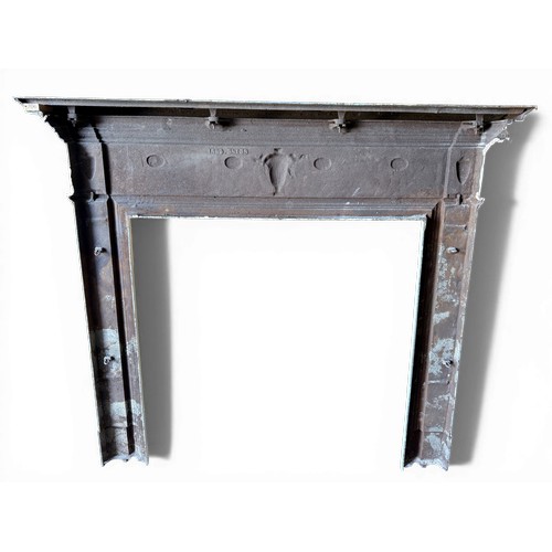 4 - A 19thC cast iron fire surround. Opening 38” x 38”.