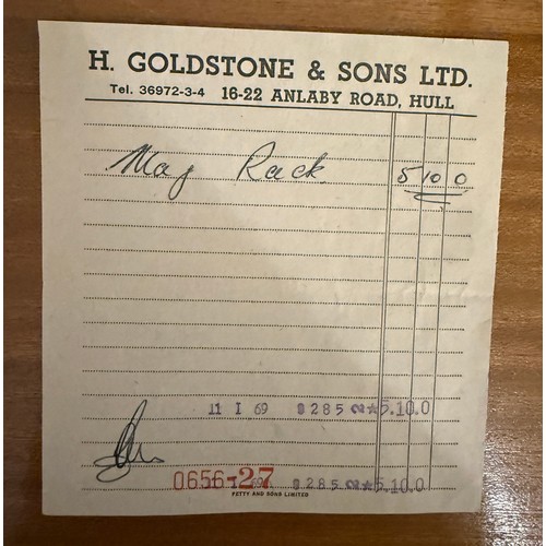 41 - A mid 20thC teak magazine rack. 43cm x 24cm x 35cm h.