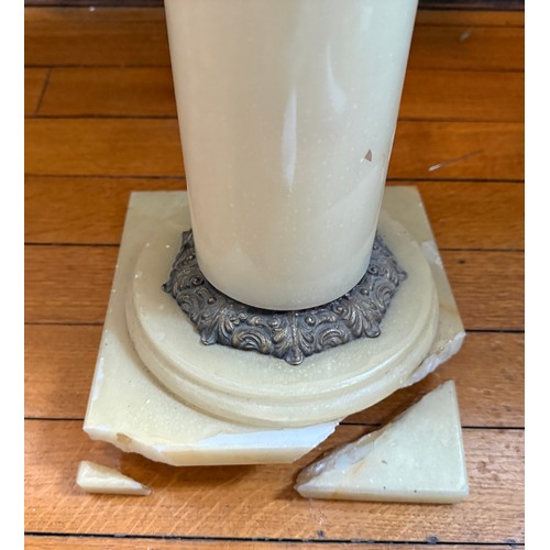 45 - An onyx and gilt metal stand. Top 20 d x 90cm h.